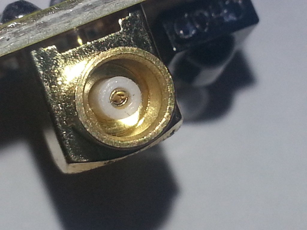 Close up of the micro antenna connector