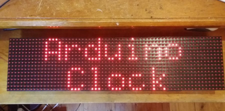Clock using Arduino and a Freetronics DMD display.